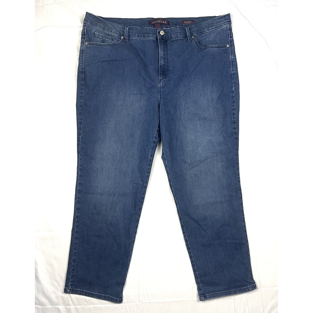 Gloria Vanderbilt Amanda Jeans 22W Blue Plus Size Tapered Leg Classic Denim